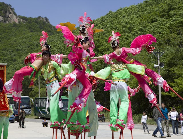 Chinese New Year Lantern Festival stilt performers 